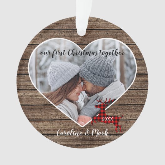 初めてのクリスマスカスタムカップルの休日 オーナメント (正面)
