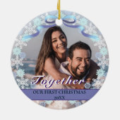 初めてのクリスマスカスタムズトゥーパープルスノーフレーク セラミックオーナメント (裏面)