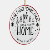 初めてのクリスマスカスタムズニューホーム セラミックオーナメント (右)