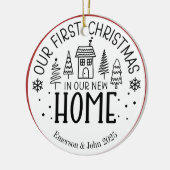 初めてのクリスマスカスタムズニューホーム セラミックオーナメント (左)
