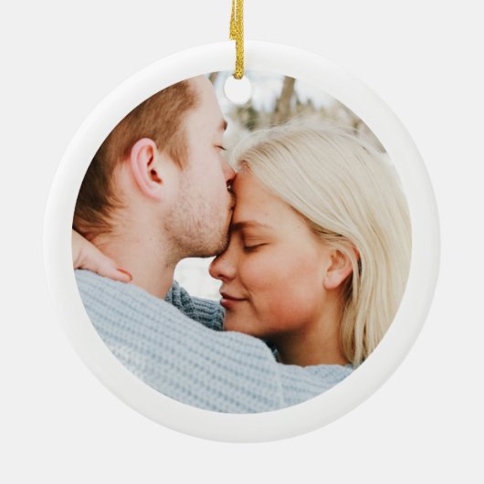 初めてのクリスマスカスタムミニマリストのミスターとミセス セラミックオーナメント (裏面)