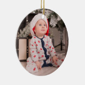 初めてのクリスマスカスタム年写真オーナメント セラミックオーナメント (右)