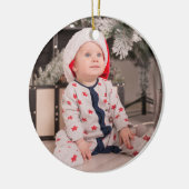 初めてのクリスマスカスタム年写真オーナメント セラミックオーナメント (左)