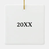 初めてのクリスマスカップルの写真 セラミックオーナメント (裏面)