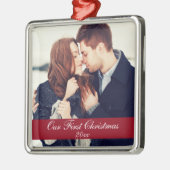 初めてのクリスマスカップルオーナメント年 メタルオーナメント (左)