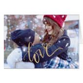 初めてのクリスマスカップル写真クリスマスカード (正面横)