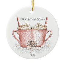 初めてのクリスマスカップル熱いココア