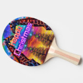 初めてのクリスマスカラフルレインボーアフリカキリン 卓球ラケット (横)