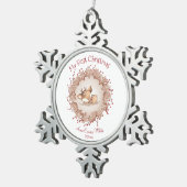 初めてのクリスマスカワイディアベビーガールオーナメント スノーフレークピューターオーナメント (右)