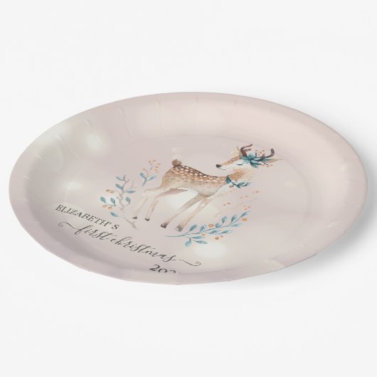 初めてのクリスマスカワイディアホリデイ ペーパープレート (アングル)