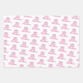 初めてのクリスマスガールズピンクカスタム ラッピングペーパーシート (正面3)