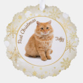 初めてのクリスマスキャットペットオーナメント オーナメントカード (裏面)