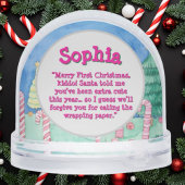 初めてのクリスマスキャンディーケーン写真スノーグローブ