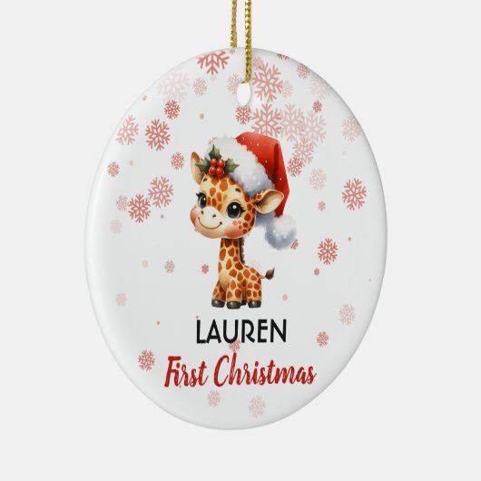 初めてのクリスマスキュートキリンベビーオーナメント セラミックオーナメント (右)