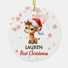 初めてのクリスマスキュートキリンベビーオーナメント セラミックオーナメント