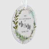 初めてのクリスマスグリーンリーフォトオーナメント オーナメント (正面)