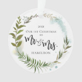 初めてのクリスマスグリーンリーフォトオーナメント オーナメント (正面)