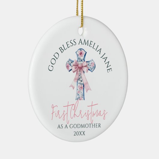 初めてのクリスマスゴッドマザーキープザゴーブレス セラミックオーナメント (右)