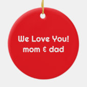 初めてのクリスマスサンタ飛んでいるー空パーソナライズされた機 セラミックオーナメント (裏面)