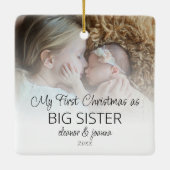 初めてのクリスマスシスターのフォトオーバーレイ名 セラミックオーナメント (裏面)