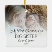初めてのクリスマスシスターのフォトオーバーレイ名 セラミックオーナメント (正面)