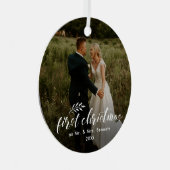 初めてのクリスマスシック手書き休日 メタルオーナメント (正面右)