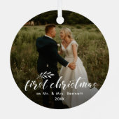 初めてのクリスマスシック手書き休日 メタルオーナメント (裏面)