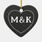 初めてのクリスマスシャルボードハートオーナメント セラミックオーナメント (正面)