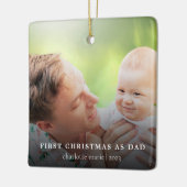初めてのクリスマスシンプルをパパとして セラミックオーナメント (左)