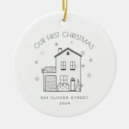 初めてのクリスマスシンプルズニューホームホリデーオーナメント セラミックオーナメント
