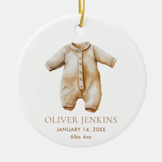 初めてのクリスマスシンプル誕生写真と セラミックオーナメント (正面)
