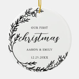 初めてのクリスマスジュニパーリースセラミックオーナメント セラミックオーナメント