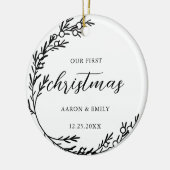 初めてのクリスマスジュニパーリースセラミックオーナメント セラミックオーナメント (左)