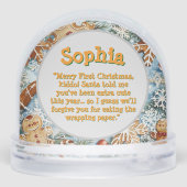 初めてのクリスマスジンジャーブレッド写真スノーグローブ (裏面)