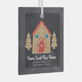 初めてのクリスマスジンジャーブレッド新しいホームチョークボード ガラスオーナメント (正面右)