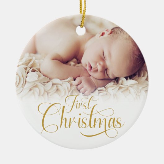 初めてのクリスマススクリプト2写真オーナメント セラミックオーナメント (正面)