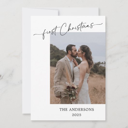 初めてのクリスマススクリプト2写真結婚のクリスマス サンキューカード (正面)