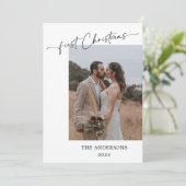 初めてのクリスマススクリプト2写真結婚のクリスマス サンキューカード (スタンド正面)