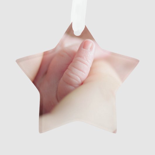 初めてのクリスマススターベビーフォトホリデー オーナメント (裏面)