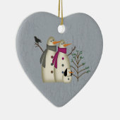 初めてのクリスマススノウカップルと犬のオーナメント セラミックオーナメント (右)