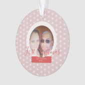 初めてのクリスマススノーグローブフォトスノーフレーク オーナメント (正面)