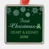 初めてのクリスマススノーフレークカスタム移植 メタルオーナメント (正面)