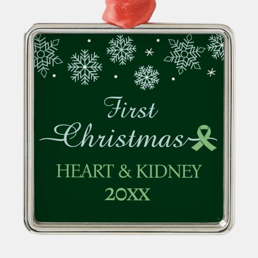 初めてのクリスマススノーフレークカスタム移植 メタルオーナメント (正面)