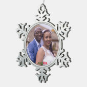 「初めてのクリスマススノーフレークピューター写真オーナメント スノーフレークピューターオーナメント (右)