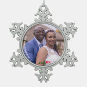 「初めてのクリスマススノーフレークピューター写真オーナメント スノーフレークピューターオーナメント (正面)