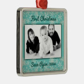 初めてのクリスマススノーフレーク男の赤ちゃんフォトオーナメント メタルオーナメント (右)