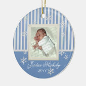 初めてのクリスマススノーブラウン セラミックオーナメント (左)