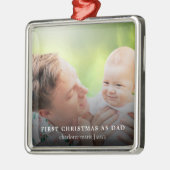 初めてのクリスマススパパエレガントフォトホリデー メタルオーナメント (左)