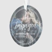 初めてのクリスマスス婚約したクリプトオーバーレイ写真 オーナメント (正面)