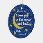 初めてのクリスマスズおばあちゃんがお月さまと背中を愛 セラミックオーナメント (右)